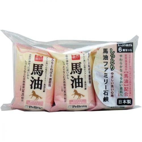 ペリカン 馬油ファミリー石鹸 80g×6個セット