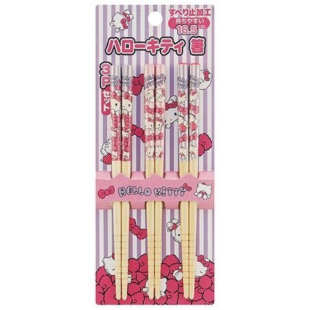 Hello Kitty Plush Panic Bamboo Chopsticks 16.5cm (Set of 3) ANT2T