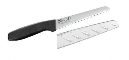 FOREVER Silver Titanium Hybrid 3D Bread Knife 130mm 3D-130 with Sheath