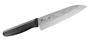 FOREVER silver titanium hybrid kitchen knife Santoku dimple 180mm GHT-18D