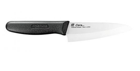 FOREVER Sakuracera Ultra-Smooth Ceramic Knife, White, Double-Edged, 120mm, RW-12B