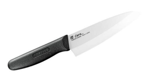 FOREVER Sakuracera Ultra-Smooth Ceramic Knife, White, Double-Edged, 160mm, RW-16B