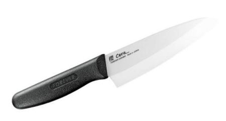 FOREVER Sakuracera Ultra-Smooth Ceramic Knife, White, Double-Edged, 160mm, RW-16B