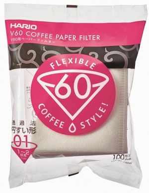 HARIO (Hario) V60 paper filter 01W (for 1 or 2 cups) 100 pieces White