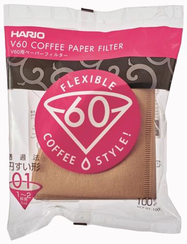 HARIO HARIO V60 濾紙 01M（適用1～2杯）100枚裝 無漂白