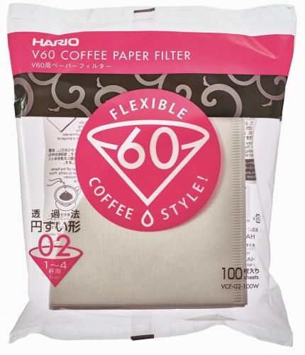 HARIO V60 滤纸 02W（适用于 1-4 杯）100 张装，白色