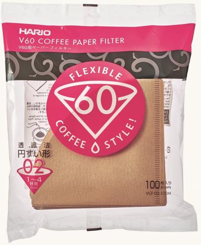 HARIO HARIO V60 濾紙 02M（適用1～4杯）100枚裝 無漂白