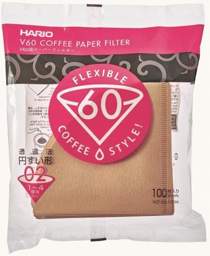 하리오 V60 종이 필터 02M (1~4잔용) 100매입 미백
