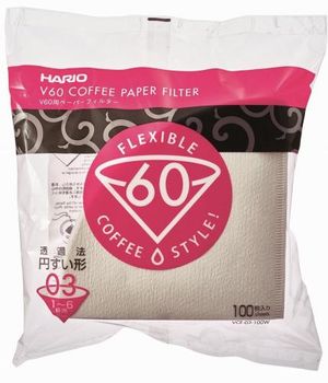 HARIO (Hario) V60 paper filter 03W (for 1 to 6 cups) 100 pieces White