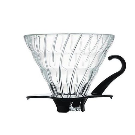 HARIO V60 耐热玻璃透明咖啡滤杯（1-4杯）VDG-02 黑色