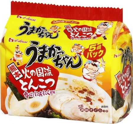 Umakacchan <Kumamoto Hinokuni-style Tonkotsu with Savory Garlic Flavor> 5-pack (94g x 5 servings)
