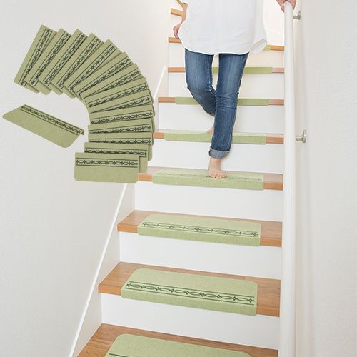 Green stairs mat with slip with corner KA-41