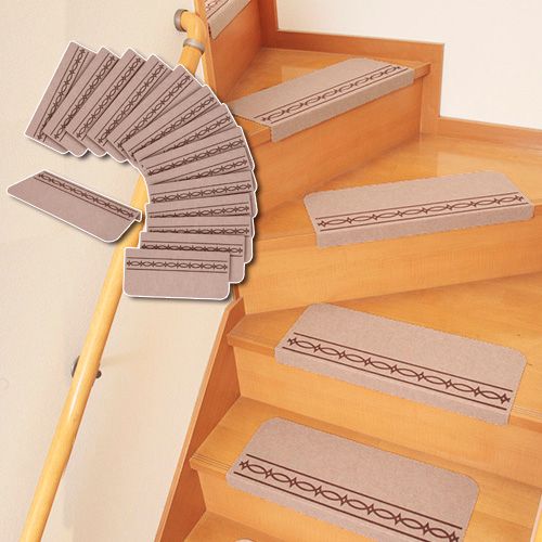 Beige stairs mat with slip with corner KA-42