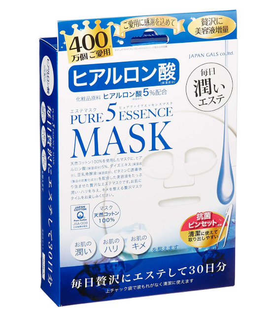 30 sheets Pure Five essence mask Hyaluronsan ｜ DOKODEMO