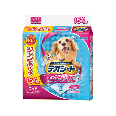 Deosheet, super absorbent, unscented, deodorizing type, wide, 54 sheets