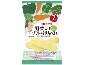 Kewpie Soft Rice Crackers with Vegetables (2 Crackers x 6 Packs)