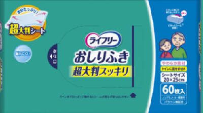 유니참 라이프리 초대형 상쾌 엉덩이 물티슈 60매