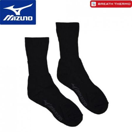 MIZUNO Breath Thermo 保暖袜 轻便型 常规长度 黑色
