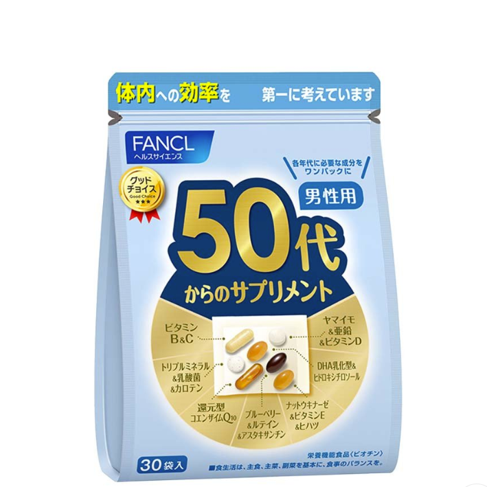 FANCL 芳珂适合 50 岁及以上男性的补充剂，15-30 天用量，30 包（每包 7 片）