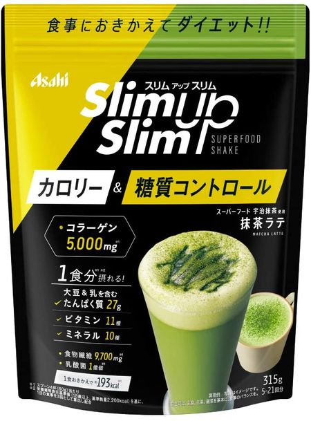 朝日Asahi Slim Up 膠原蛋白奶昔代餐  抹茶拿鐵 315G