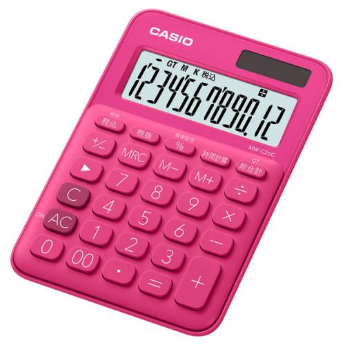 Casio Minis colorful calculator MW-C8C-RD-N