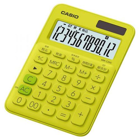 카시오 컬러풀 계산기 MW-C20C-YG-N