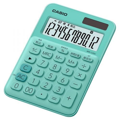 Casio colorful calculator MW-C20C-GN-N