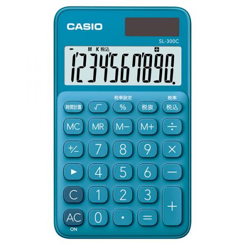 casio 卡西歐 皮套式彩色計算機 SL-300C-BU-N
