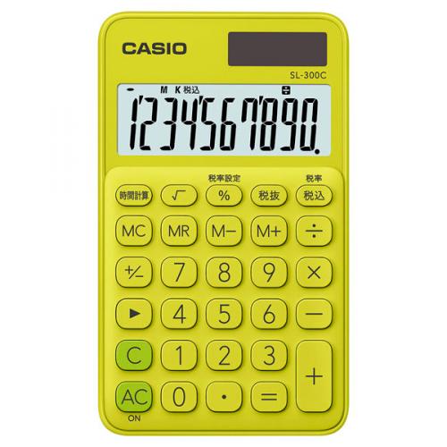 Casio notebook type colorful calculator SL-300C-YG-N ｜ DOKODEMO