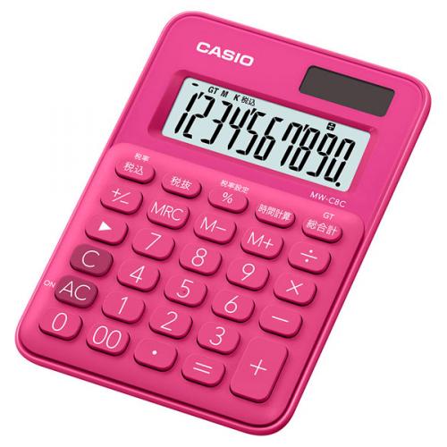 casio 卡西歐 迷你彩色計算機 MW-C8C-RD-N