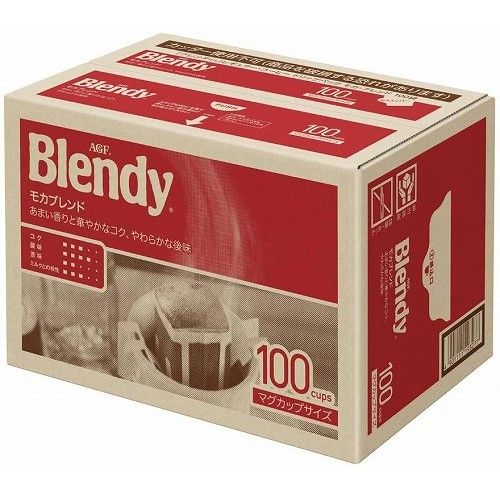 Ajinomoto AGF Blendy Drip Coffee Bags, Mocha Blend, Box of 100