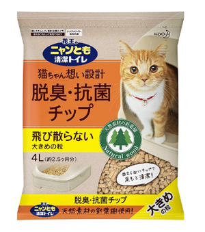 Nyantomo Kiyoku Toilet Deodorizing Antibacterial Chip Large Granules 4L