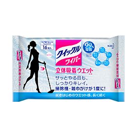 Quickle Wiper 3D Adsorption Wet Sheets, Fragrance-Free Type [16 Sheets]