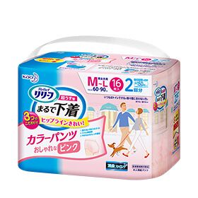 浮雕短褲型超砂漿型狀內衣兩次粉紅M〜L尺寸[16片]