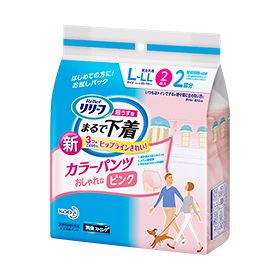 Relief Ultra-thin Underwear- Color Pants, Pink, L-LL Size [2 pieces]