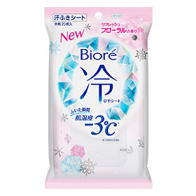 花王 Biore hiya sheet Biore hiya sheet REFRESH 清爽冰涼花香濕巾 20枚