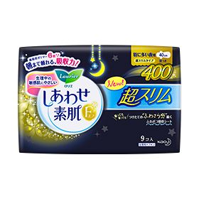 로리에 에프 시아와세 스하다 초슬림 특히 많은 양의 밤용 날개형 9개입
