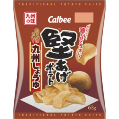 Calbee 堅脆洋芋片 卡樂比肯油炸土豆九州醬油63克