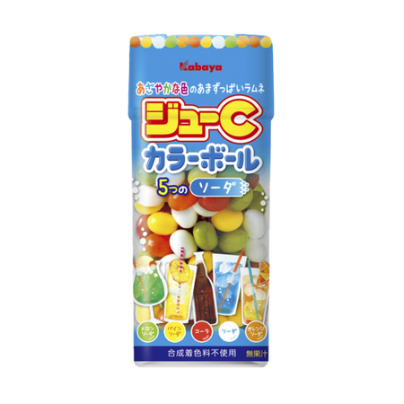 Kabaya Juicy C 彩色球汽水 35克