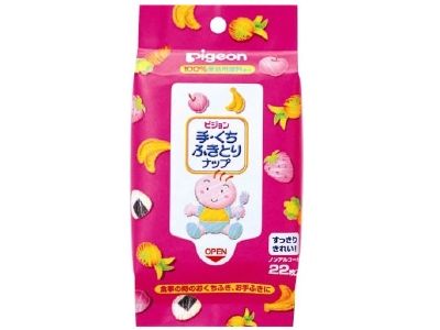 Pigeon Hand & Mouth Wipes, Travel Pack (22 Sheets)