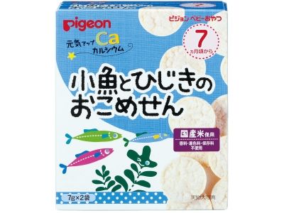 Genki Up Calcium Small Fish & Hijiki Rice Crackers 14g (7g × 2 Bags)