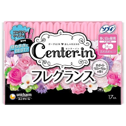 尤妮佳center-in棉柔 卫生巾带护翼 量大日间用S尺寸 24cm(17片装)