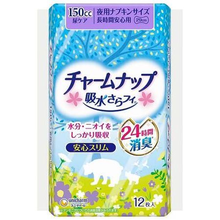 unicharm Charmnap Absorbent Sarafi Long-lasting Safe Use 12 Sheets