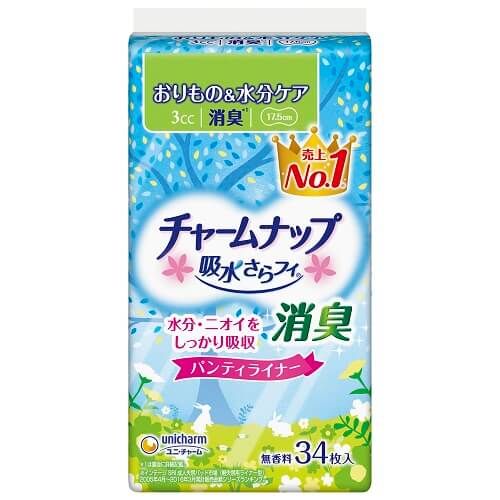 unicharm Charm Nap water further Fi panty liner 34 sheets