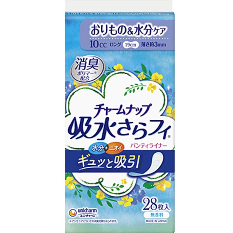 unicharm チャームナップ 吸水さらフィロングパンティライナー無香料 28枚