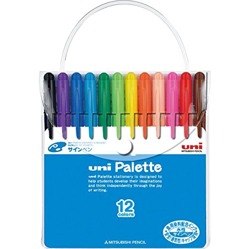 MitsubishiPencil 三菱鉛筆水性筆的Uni托盤PW50312CPLT 12顏色集合