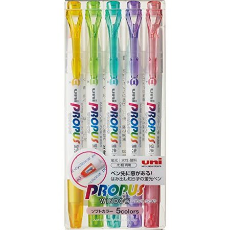 三菱铅笔荧光笔 Propass Window 柔和色 5 色 PUS102T5CS