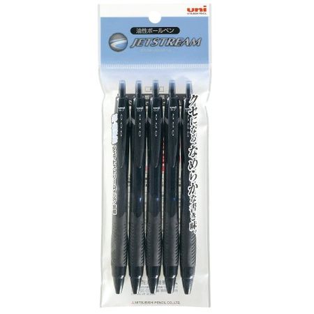 三菱鉛筆原子筆 Jet Stream 0.7 mm 黑色 SXN150075P.24 5 支裝