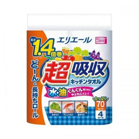 Elleair super-absorbent kitchen towel 70 cut 4R
