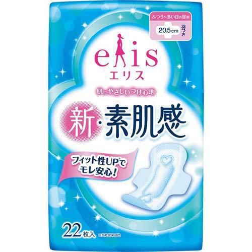 elis  新・肌肤感 卫生巾 普通～量多日用 带羽翼20.5cm 22片 大王制纸